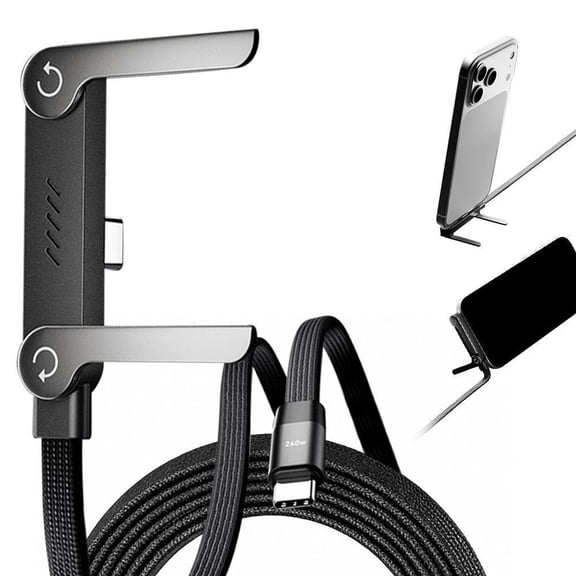 USB C to USB C Cable, 240W Fast Charging Cable 10 FT,Invisible Stand Charging Cable