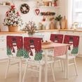 thumbnail image 2 of Christmas Snowman Chair Covers Set of 8 Winter Snowflakes Pine Trees Art Chair Back Covers Stretch Removable Washable Slipcovers Protector for Dining Room Kitchen Party Decor, 2 of 5