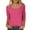 Hot Pink, variant on AherBiu 3/4 Sleeve Tops for Women Scoop Neck Basic Top Tees Tshirt Summer Casual Comfy Fitted Blouse