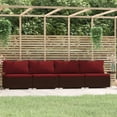 thumbnail image 2 of vidaXL 4 Seater Sofa with Cushions Brown Poly Rattan, 2 of 8
