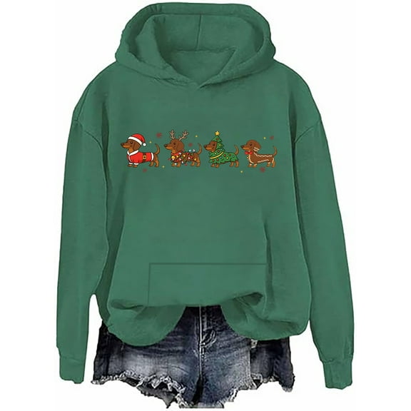 Dachshund Christmas Hoodie Wiener Dog Holiday Shirts Dachshund Lover Xmas Gifts Sweatshirts