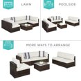 thumbnail image 5 of Best Choice Products 7-Piece Outdoor Modular Patio Conversation Furniture, Wicker Sectional Set - Brown/White Sand, 5 of 9