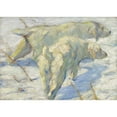 thumbnail image 2 of Franz Marc 18x14 Gold Ornate Wood Frame and Double Matted Museum Art Print Titled - Siberian Dogs in the Snow (1909-1910), 2 of 4