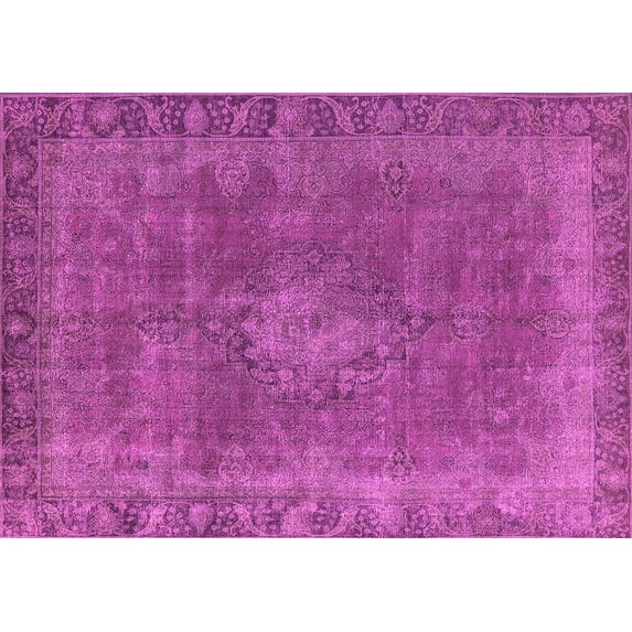 Ahgly Company Indoor Rectangle Oriental Pink Industrial Area Rugs, 7' x 10'