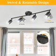 thumbnail image 2 of BoostArea LED 4 Light Track Lighting Kit, Black 4 Way Ceiling Spot Lighting, Flexibly Rotatable Light Head for Kitchen, Living Ro, 2 of 7