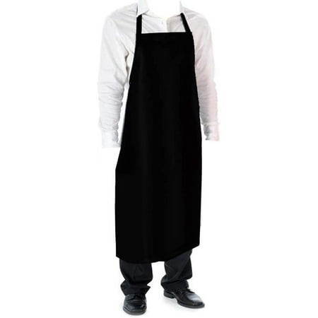 

Cozy Home Glossy Smooth Vinyl Waterproof Apron Durable Lightweight 42Hx26W Inch Long Black