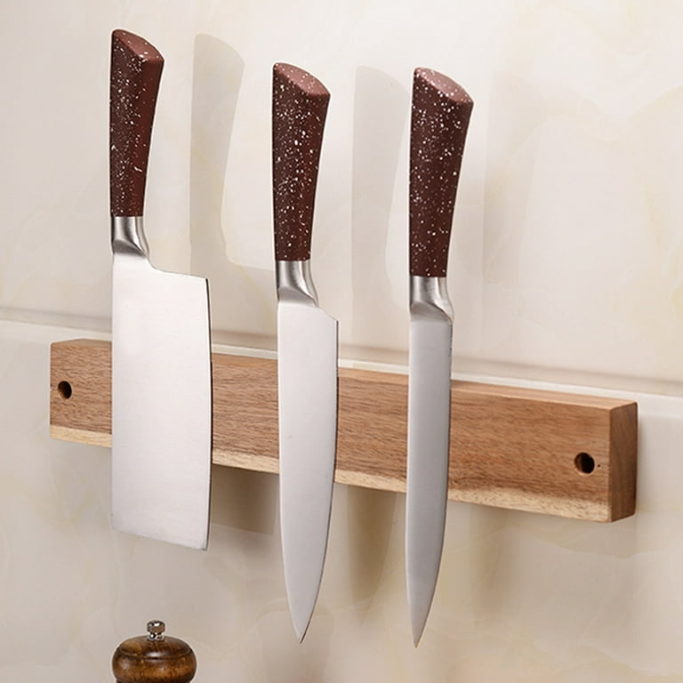 Wood Knife Rack Wall Mount Knife Holder Wooden Knife Block Rustic Kitchen  Wall Decor Gift for Cooks 