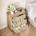 thumbnail image 2 of Modern Accent Fluted 3 Drawer Dresser, 28" Wide Dresser Nightstand for Bedroom, Modern Wood Chest of Drawers, Large Painted Nightstand with 3 Drawers for Closet, Hallway, Entryway, 2 of 8