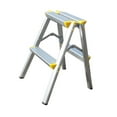 thumbnail image 4 of Escalera plegable de 2 escalones con pedal ancho, portátil, antideslizante, ideal para garaje, hogar, interior, exterior, jardín, coche, etc., 4 of 8