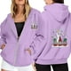 thumbnail image 1 of WILLBEST Sudadera Deportiva para Mujer Ladies' Christmas Printed Zipper Long Sleeved Pocket Adjuststring Casual Hooded Sweatshirt 1769 XX-Grande, 1 of 8