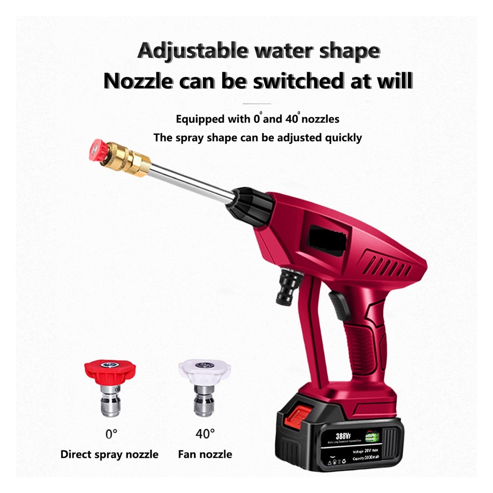 30BAR Wireless Car Washer High Pressure Car Wash Spray Water Gun Portable High Pressure Washer For 18V Battery