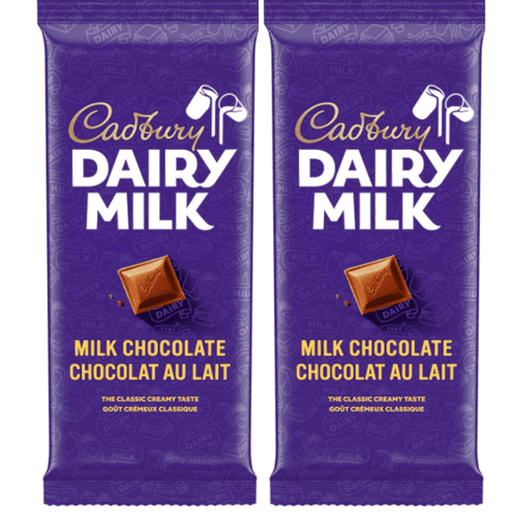 (2 pack)CADBURY DAIRY MILK, Milk Chocolate Bar, Milk Chocolate, CADBURY Chocolate Bar, 180g, EACH