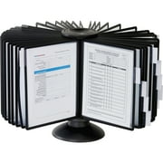 DURABLE Carousel Desktop Reference System, 40 Double-Sided Panels, Letter-Size, Black, SHERPA Design (555701)