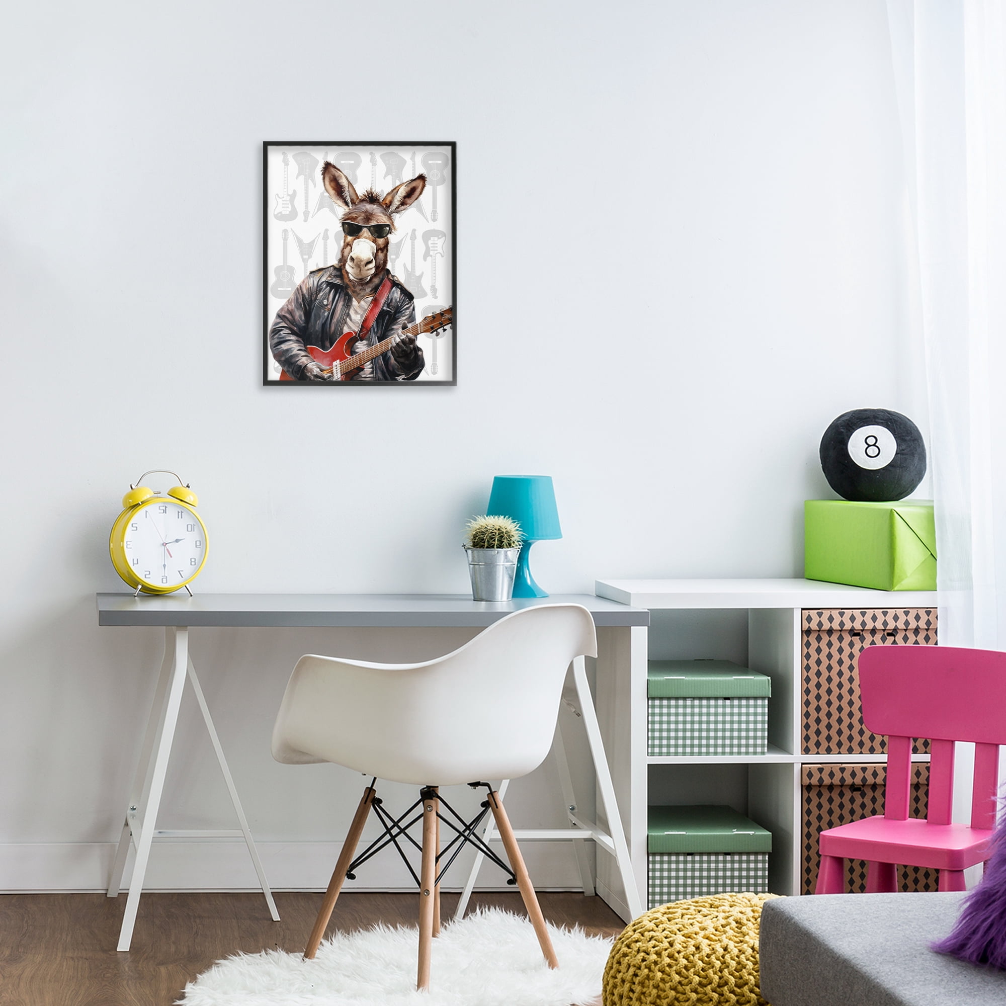 Stupell Industries Performing Musician Donkey Black Framed Giclee Art, design by CAD Designs