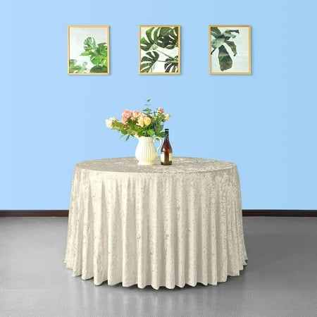 

Trimming Shop 90 Inch Crushed Velvet Round Tablecloth Polyester Decorative Washable Glitz Fabric Champagne Table Cover - 10pcs