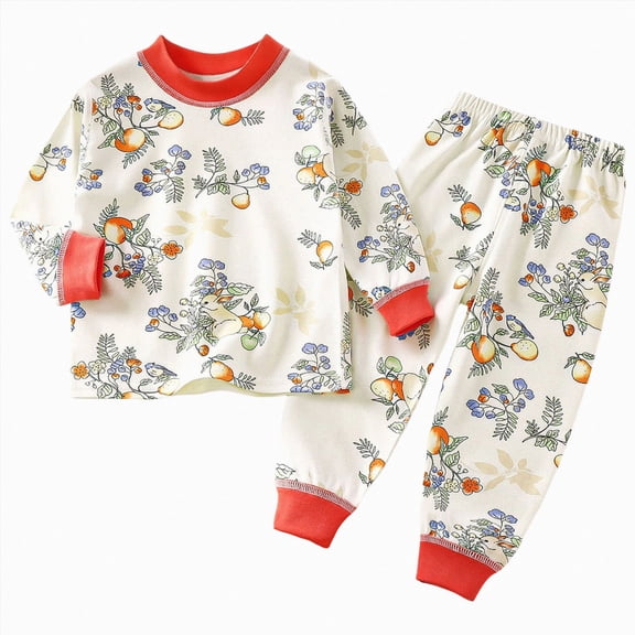 TOWED22 Kids Clothes for Boys Girls 2 Piece Toddler Clothes Cotton Outfit Fall Winter Sleepwear Set 6-12 Months 12-24 Months 2t 3t 4t 5t 6t 7t 8t 9t Children,Red,3-4 Y