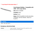 thumbnail image 2 of Front Bumper Molding - Compatible with 2008 - 2012 Jeep Liberty 2009 2010 2011, 2 of 2
