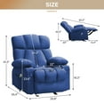 thumbnail image 3 of JONPONY Heated Manual Massage Recliner with Cup Holder, Single Rocker Sofa with Cup Holders for Bedroom Home Theater,Dark Blue, 3 of 12