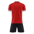 thumbnail image 3 of Haitryli Kids Boys Basketball Jersey Sport Outfit Athletic Shirts Soccer Top and Quick Dry Shorts Set Red 4-5, 3 of 3
