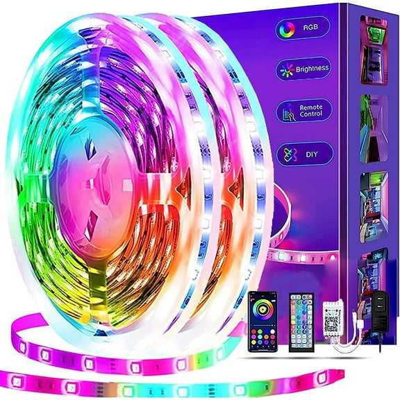 REEMEER 100ft Led Lights for Bedroom, Led Strip Lights Music Sync Color Changing Led Lights W/App Control and Remote, Led Light Strips Used for Party, Home Decoration