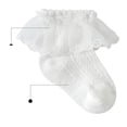 thumbnail image 7 of LYMAYTER 4 Pack Summer Socks for Toddler Ruffle Eyelet Mesh Ankle Socks Soft Kids Princess Socks 0-8Y, 7 of 7
