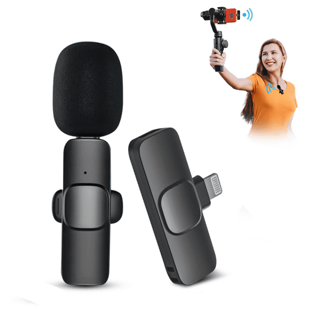 Wireless Lavalier Microphone for iPhone iPad,Plug-Play Wireless Lavalier Microphone for Video Recording,Vlogging,TikTok,YouTube,Facebook
