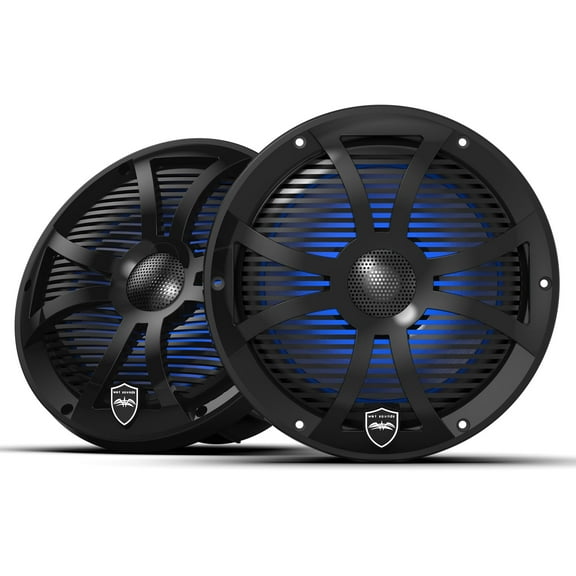Wet Sounds REVO 8 SW-B V3 - Revolution Series 8" Marine Coaxial Speakers with Black SW Grilles, Pair