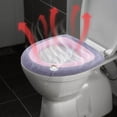 thumbnail image 3 of Funda de asiento de inodoro CLLC suave, más gruesa y cálida, lavable, se adapta a la mayoría de tamaños de tapas de inodoro, fácil instalación y limpieza, calidez en invierno y transpirabilidad en ve, 3 of 8