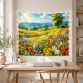 thumbnail image 5 of Sunlit Wildflower Meadow with Path and Blue Hills, Cheerful Cottagecore for Nature Lovers, Meadow Wall Art, Housewarming Gift, Tapestry Wall Hanging for Bedroom and Living Room, 5 of 7