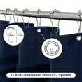 thumbnail image 4 of Inhousolu Woven Fabric Shower Curtain 256GSM, Tufted Striped, Waterproof & Wrinkle Free, Weighted Hem, 72x72 inch, Navy Blue, 4 of 7