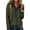 312#Army Green, variant on Womens Polo Shirts Waffle Knit Denim Lapel Patchwork Contrast Cuff Long Sleeve Shirts Blue 2XL