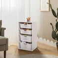 Your Zone Kids Sliding Bin Organizer with 4 Storage Bins, White, Partical board, Age 3