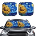 thumbnail image 2 of Fotbe Whimsical Sunflowers Night Sky Juego de 2 Piezas de Parasoles para Parabrisas | Bloqueador Solar para Auto | Accesorios Plegables para Protección Solar Interior-Large, 2 of 6