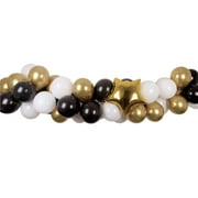 Way to Celebrate Black and Gold Balloon Garland Kit, 40 Balloons with Garland Strip