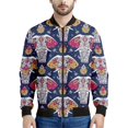 thumbnail image 4 of Chaqueta con cremallera y estampado 3D de elefante tribal para hombre, sudadera con estampado de animales, chaquetas holgadas de calle para primavera y otoño, abrigos de manga larga, 4 of 5