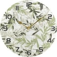 thumbnail image 5 of Casual Leaf Pattern Wall Clock Round Vintage Silent Non Ticking Battery Operated Accurate Arabic Numerals Design for Home Kitchen Living Room Bedroom Inch, 5 of 5