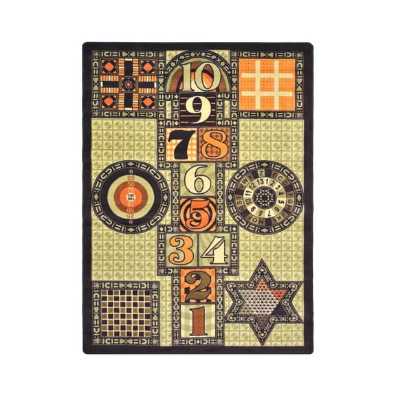 Games Galore 7'8" x 10'9" Area Rug In Color Autumn