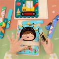 thumbnail image 3 of Puzzles Toys Cartoon Design  Wooden Young Children Cognitive Puzzles for Toddler, 3 of 6