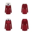 thumbnail image 6 of IROINNID Fleece Jacket for Women Winter Warm Plush Long Sleeve Jacket Casual Drawstring Hooded Thermal Coat with Pocket,Burgundy, 6 of 7