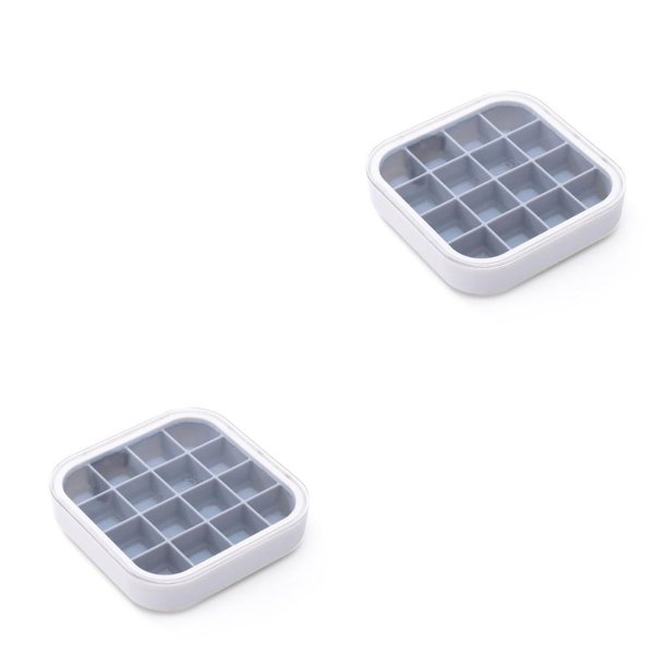Toystoory Bandeja de cubitos de hielo de 16 rejillas, moldes de forma cuadrada con tapas, moldes reutilizables de plástico, lavables, para hacer helados Type1 NO1 Toystoory CBP492406