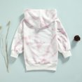 thumbnail image 3 of Bagilaanoe Toddler Baby Girl Hooded Sweatshirt Dress Tie-dye Long Sleeve Pullover 12M 18M 24M 3T 4T 5T Kids Casual Loose Fit Tops, 3 of 8