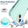 thumbnail image 2 of Decase Heavy-Duty Rugged Case for iPhone 15,Dual Layer Military Grade Drop Protection Anti-Fingerprint Anti-Scratch Hard Back Cover Silicone Bumper Shockproof Protective Case for iPhone 15,Mint, 2 of 5