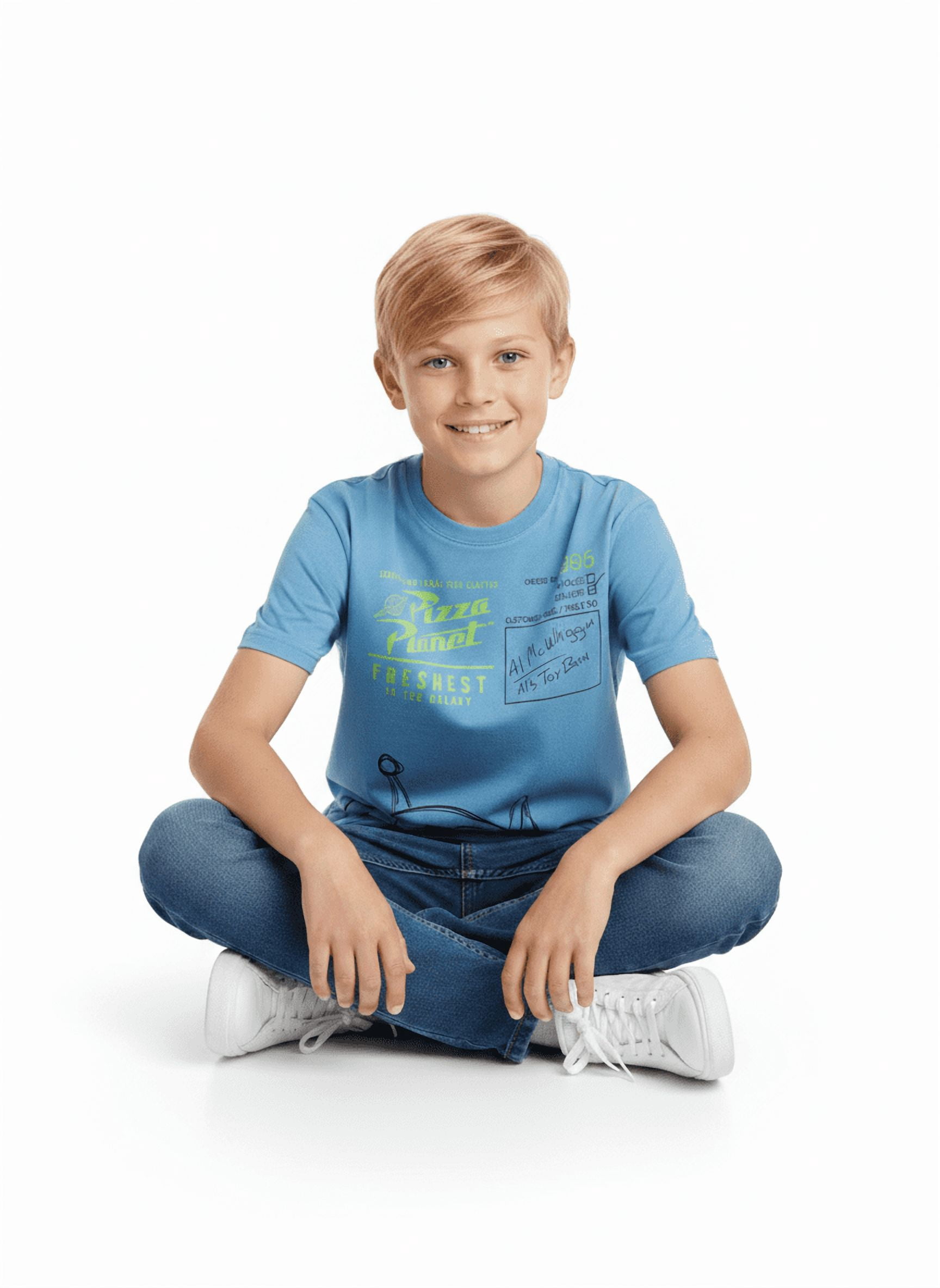Toy Story Boys Mineral Wash Graphic Tee with Short Sleeves, Sizes 4-18