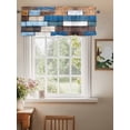 thumbnail image 2 of Retro Wooden Block Curtain Valances for Windows, Vintage Rustic Abstract Wood Kitchen Valance Window Treatment, Light Filtering Block Curtains for Bathroom/Bedroom/Living Room 42'' x 18'', 2 of 9