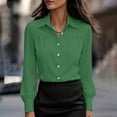 thumbnail image 5 of Aezemi Women Button down Office Blouses Collared Long Sleeve Dressy Fashion Work Casual Shirts Womens Fall Spring Business Casual Trendy Tops M, 5 of 7