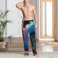 thumbnail image 2 of Rocae Vibrant Fluid Motion Art Mens Pajama Pants Pj Pants Mens Lounge Pants-Small, 2 of 6