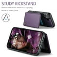 thumbnail image 6 of CaseMe Leather for iPhone 17 Case with Card Holder, Wallet Case for Women Men with RFID Blocking, Durable Leather Kickstand Magnetic Clasp Shockproof Phone Case for iPhone 17 6.3-inch,Purple, 6 of 9