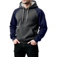 thumbnail image 2 of CONZONE Men's Hoodies Long Sleeve Pullover Hoodie for Men Patchwork Color Workout Hooded Sweatshirts With Pocket, 2 of 6
