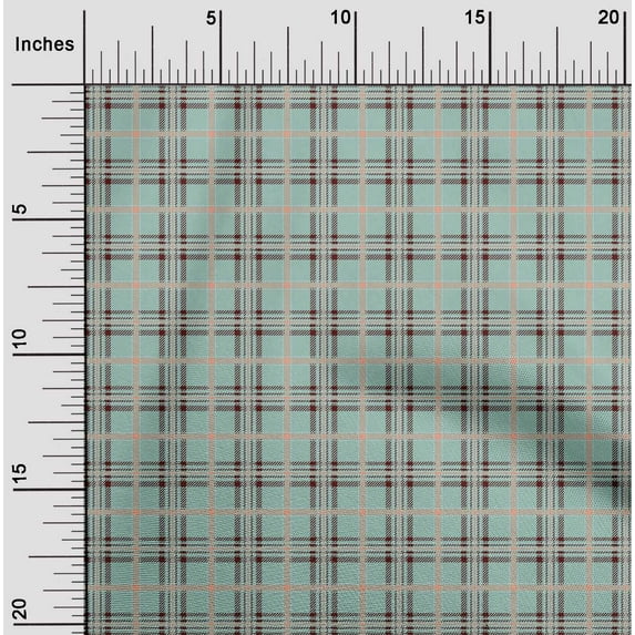 oneOone Cotton Silk Fabric Tartan Check Fabric Prints By Yard 42 Inch Wide