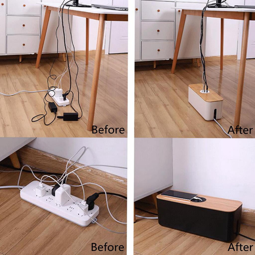 Axioma Cable Management Box Cord Wire Socket Hider Safety Organizer for Home Office Large White